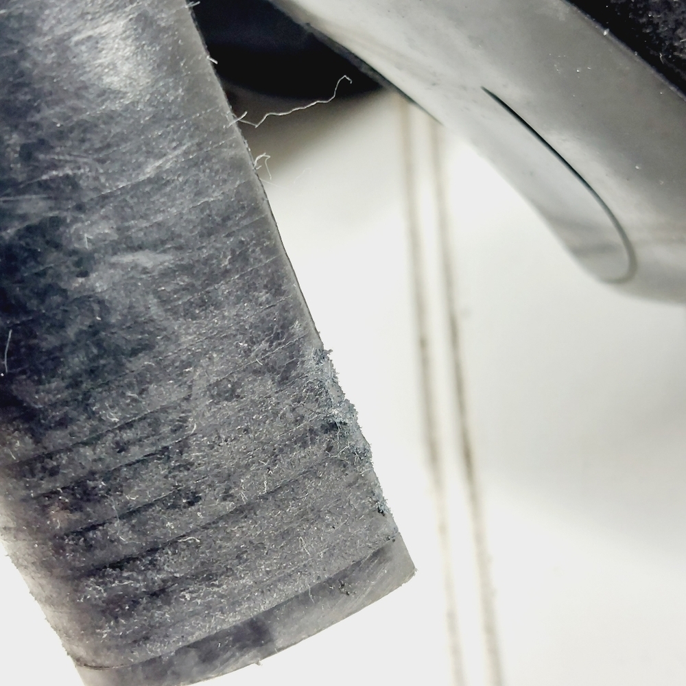 Nine West Camelot Knee High Black Suede Leather High Heeled Boots F760 - Picture 12 of 14